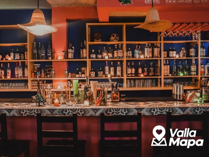 Colorful Mexican folk-art decor at Mil Heridas Art Bar in Valladolid