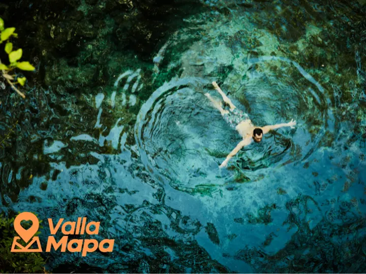 Clear cenote water near Valladolid with safe swimming guidance for visitors
