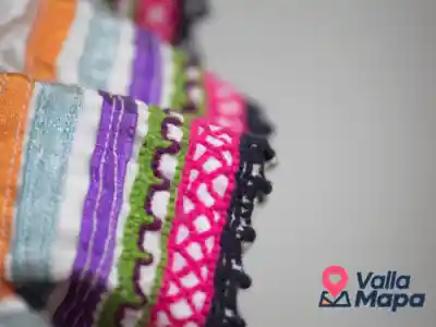 Mexican ethnic clothing and textile displays inside MUREM Valladolid