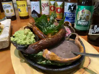 Seafood dish at Los Arrecifes restaurant in Valladolid, Yucatan